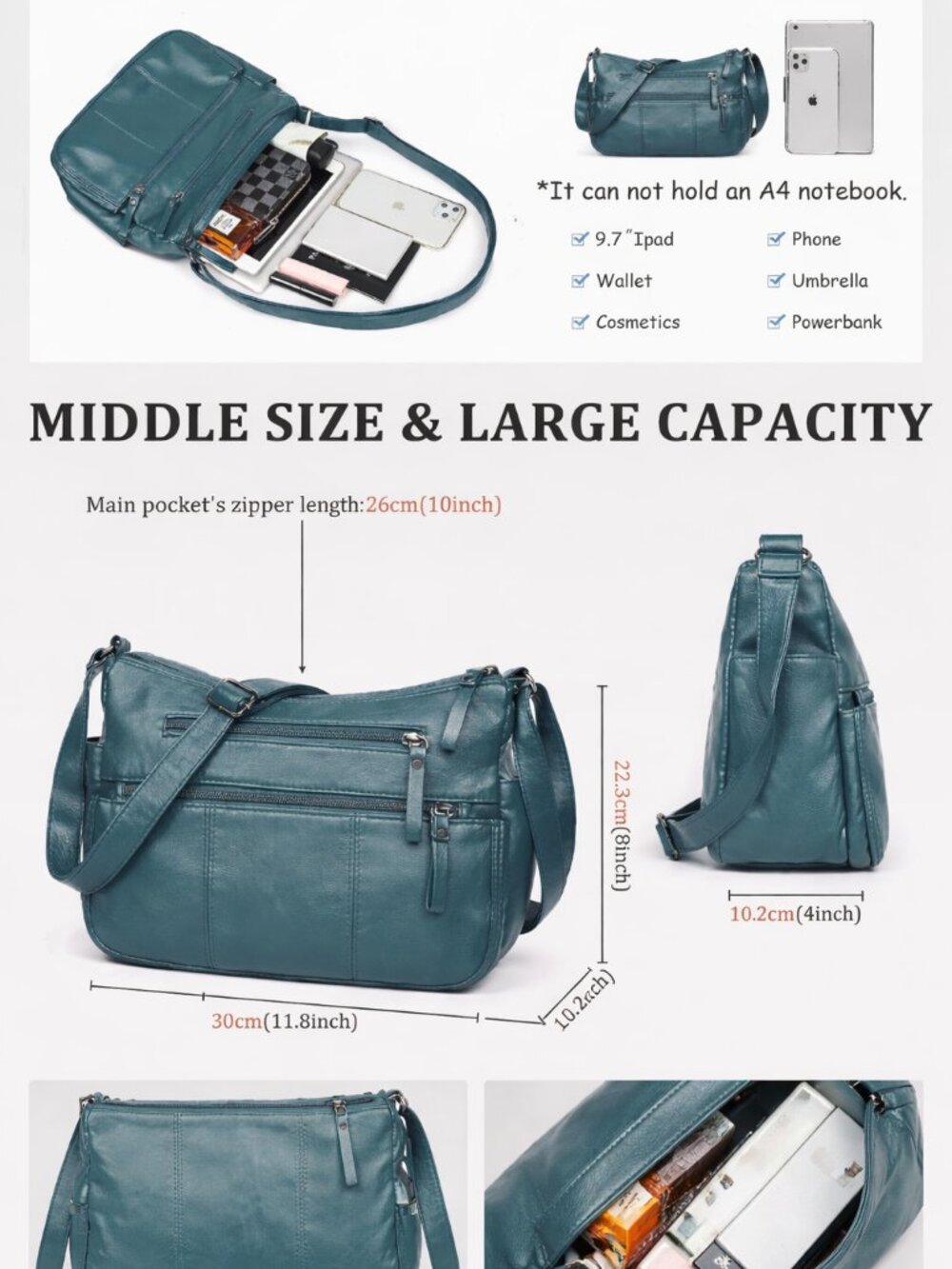 Purses for Women Soft PU Leather Shoulder Bag Ladies Crossbody Purse and handbag - Picture 4 of 5